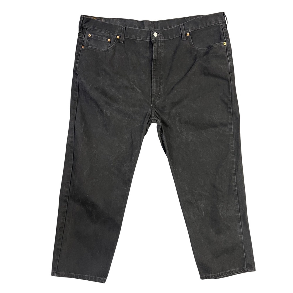 Levi's‎ 550 Relaxed Fit Jeans Mens 48x29 Black Tapered Leg Cotton Denim Dark